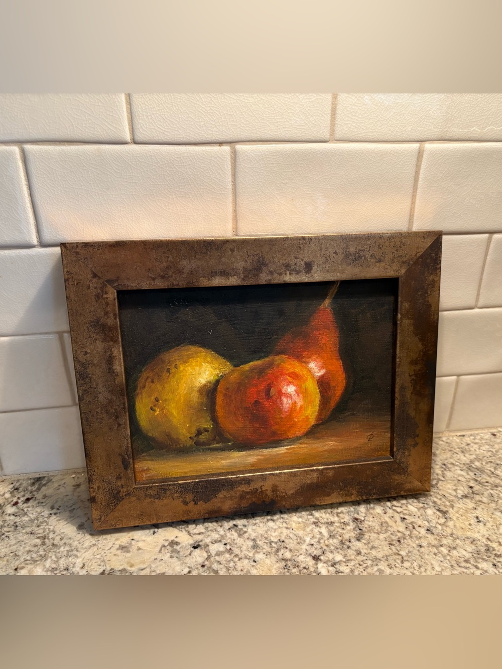 Original oil painting- apple and pears still life